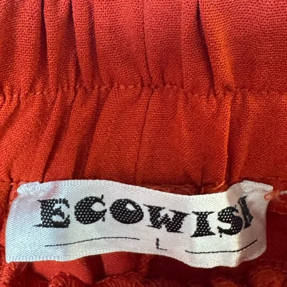 Drawstring Tassel Wide-Leg Pants in Rust - Picture 6 of 6